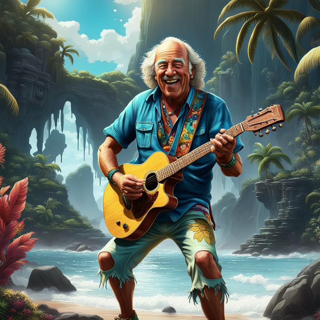 Musician Playing Guitar: Detailed Fantasy Art