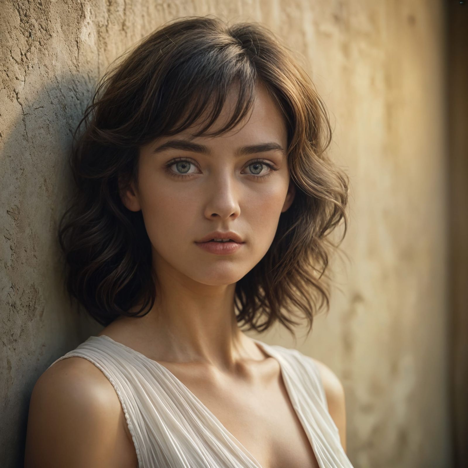 Surreal Cinematic Portrait of a Beautiful Woman in Film Noir...