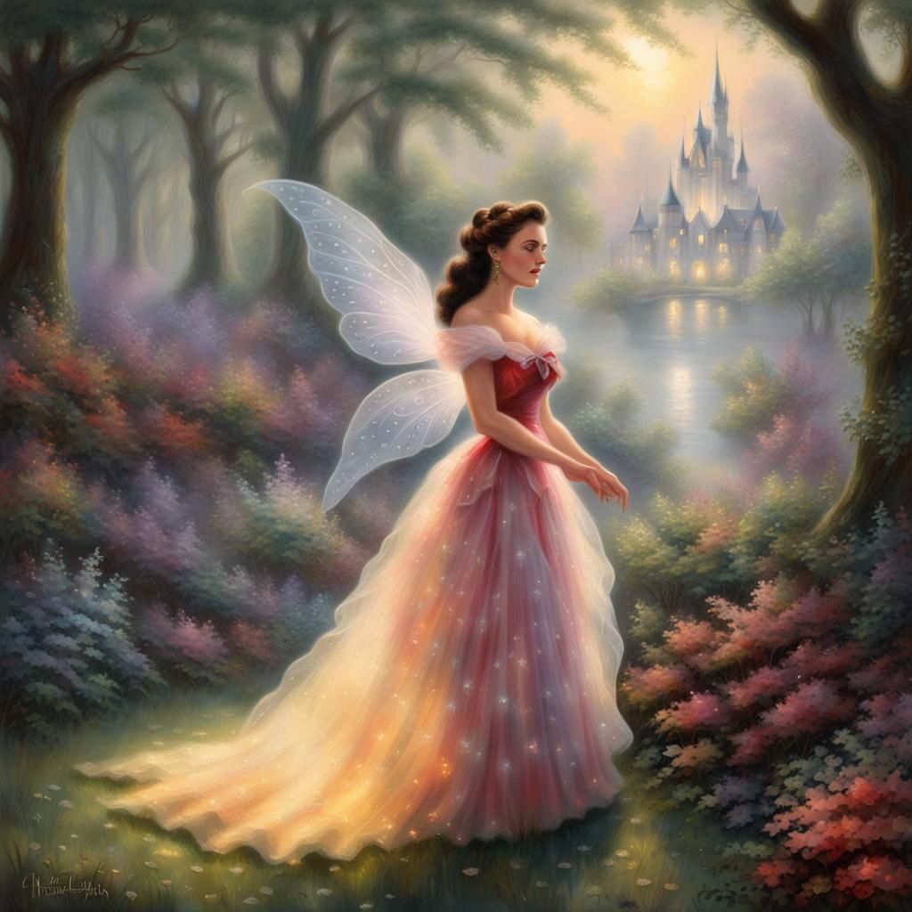Scarlett O'Hara as Ethereal Fairy in Fantasy Art
