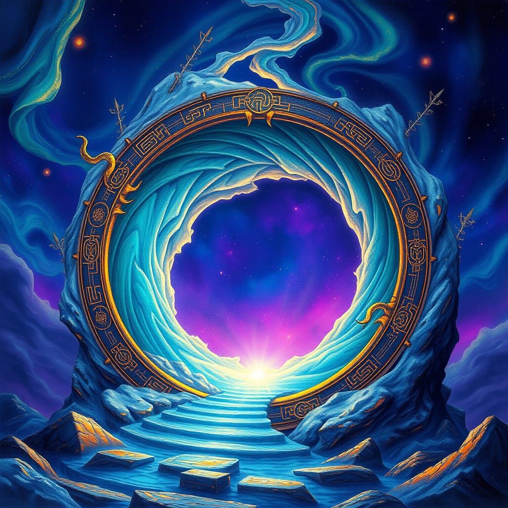 Ethereal Portal to Infinity in Cosmic Blue