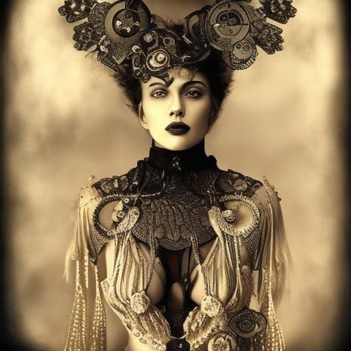 Steampunk Beauty with Clockwork Jewelry in Filigree