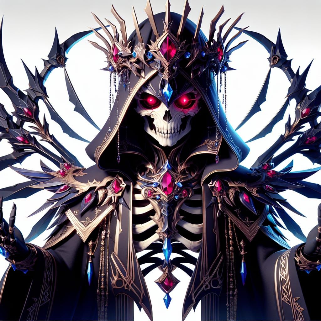 Overlord Character in Elaborate Robe: Anime 3D Art