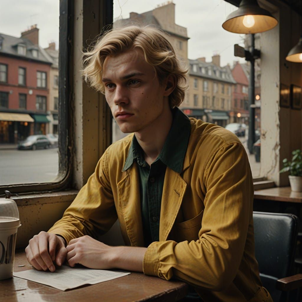 Young Adult Gentleman Lost in Thought by Window