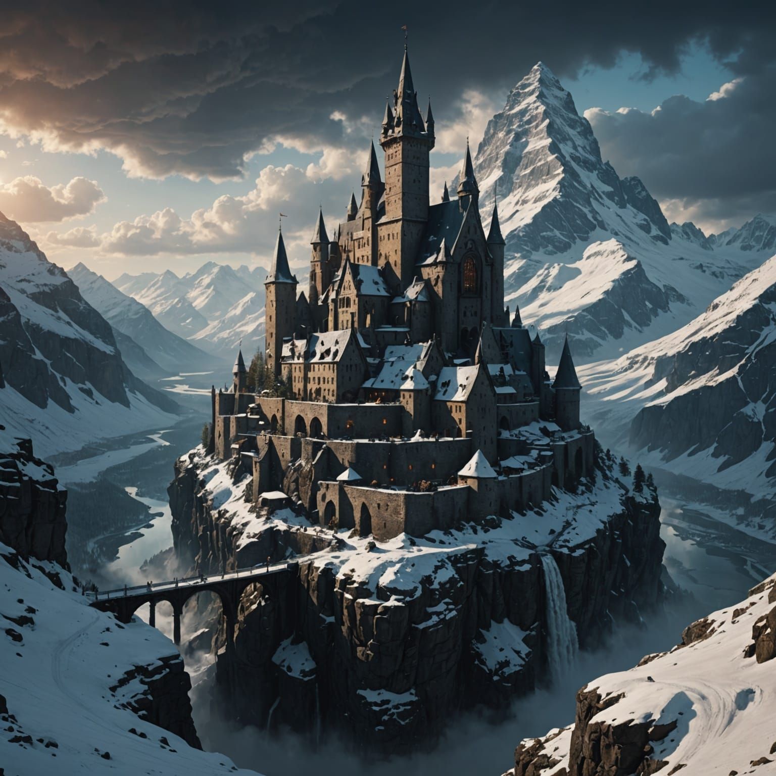 Ethereal Mountain Ranges in Eternal Ice