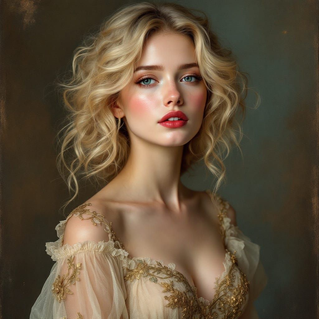 Ethereal Portrait of Woman with Pink Highlights