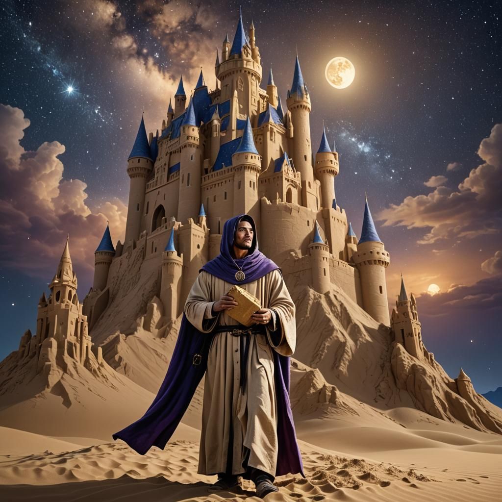Fantasy Sandman Under a Starry Night Sky