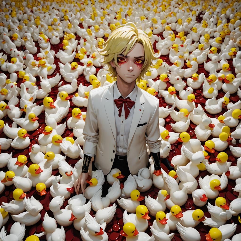 Lucifer from Hazbin Hotel with Rubber Ducks