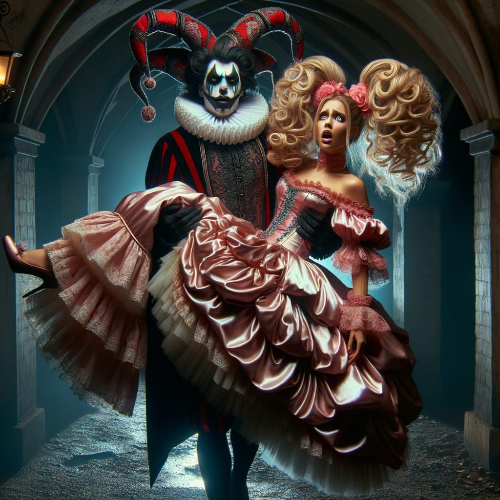 Eerie Dungeon: Jester Carries Terrified Princess