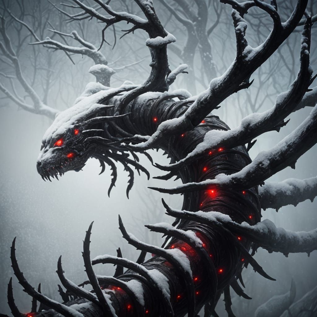 Gnarled Winter Horror with Cherries and Spinal Fungus in Dee...