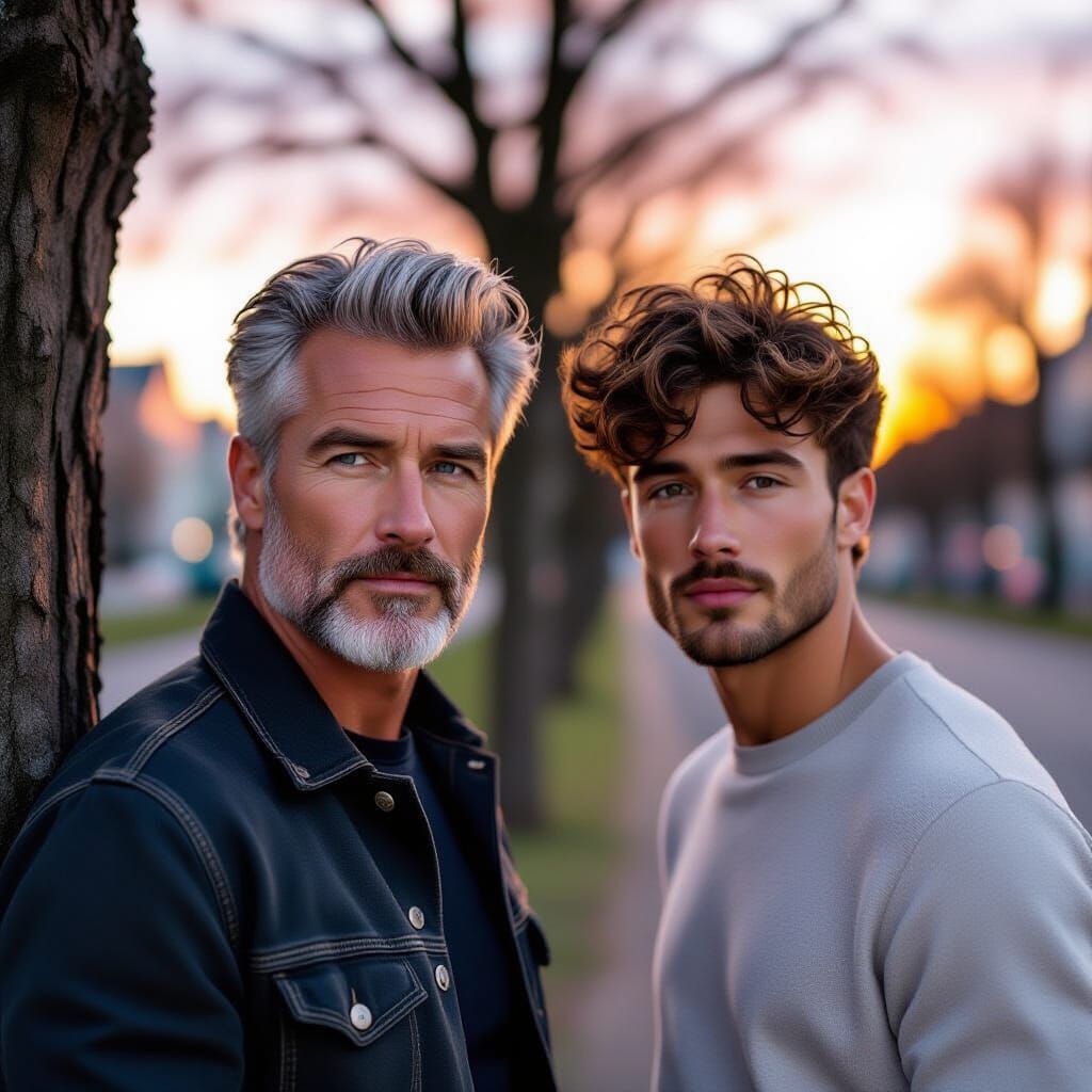 European Men in Sunlight: Analog 35mm Portrait