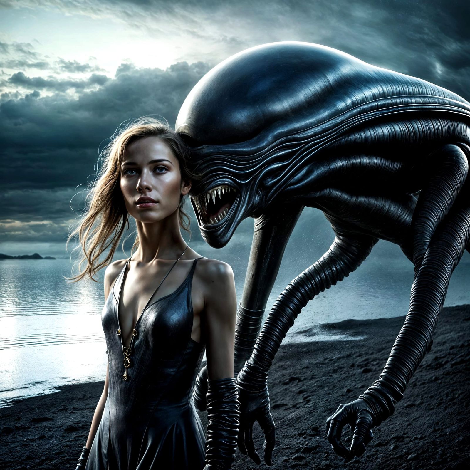 Surreal Restaurant Scene with Exotic Aliens, Photography