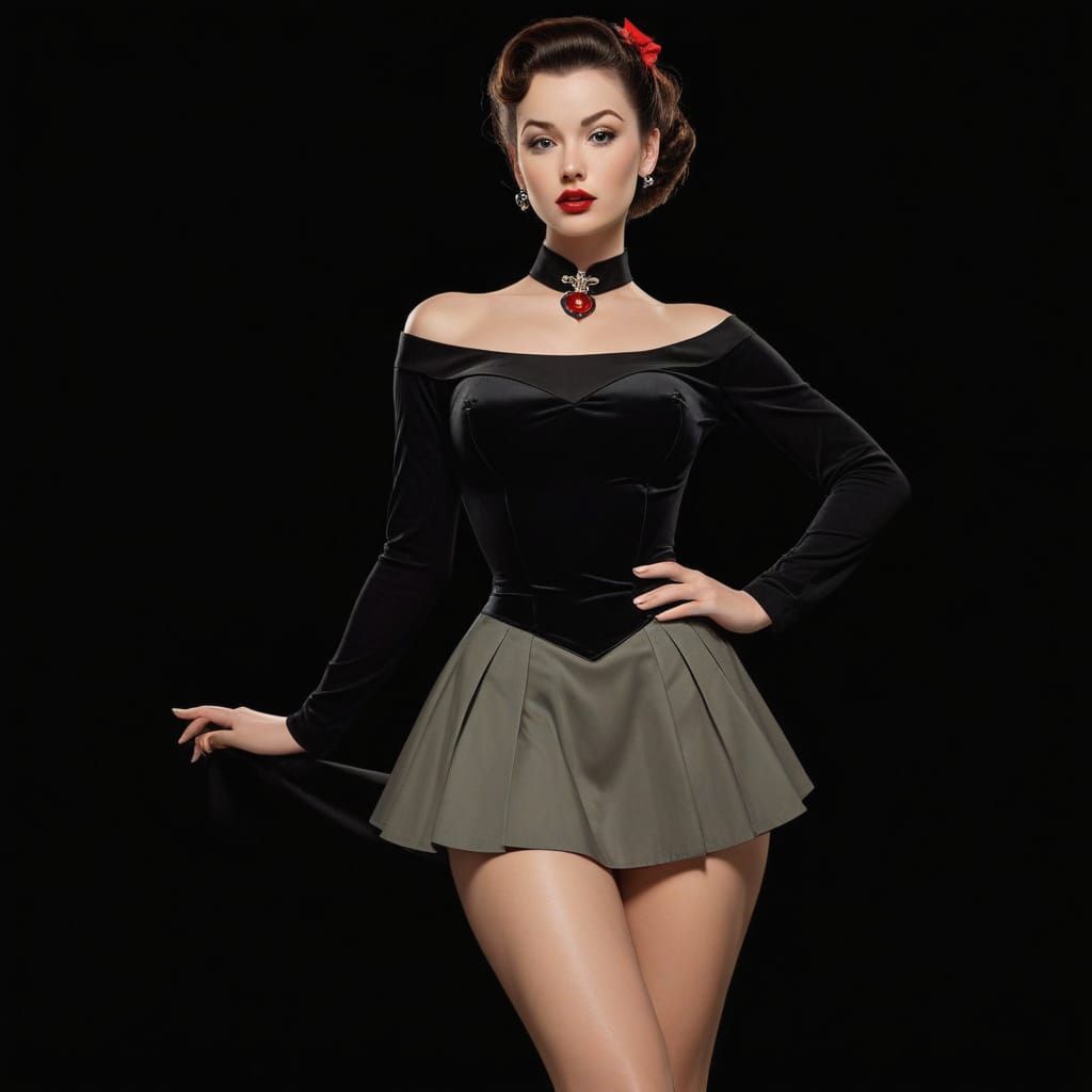 Retro Sci-Fi Pinup Girl in Space