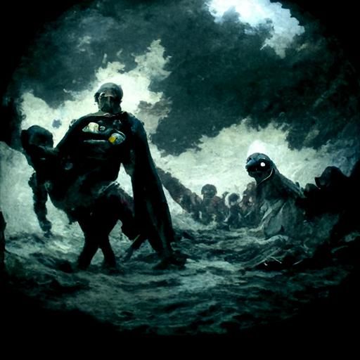 Horror Scene of Saving The World in Dark Fantasy Style