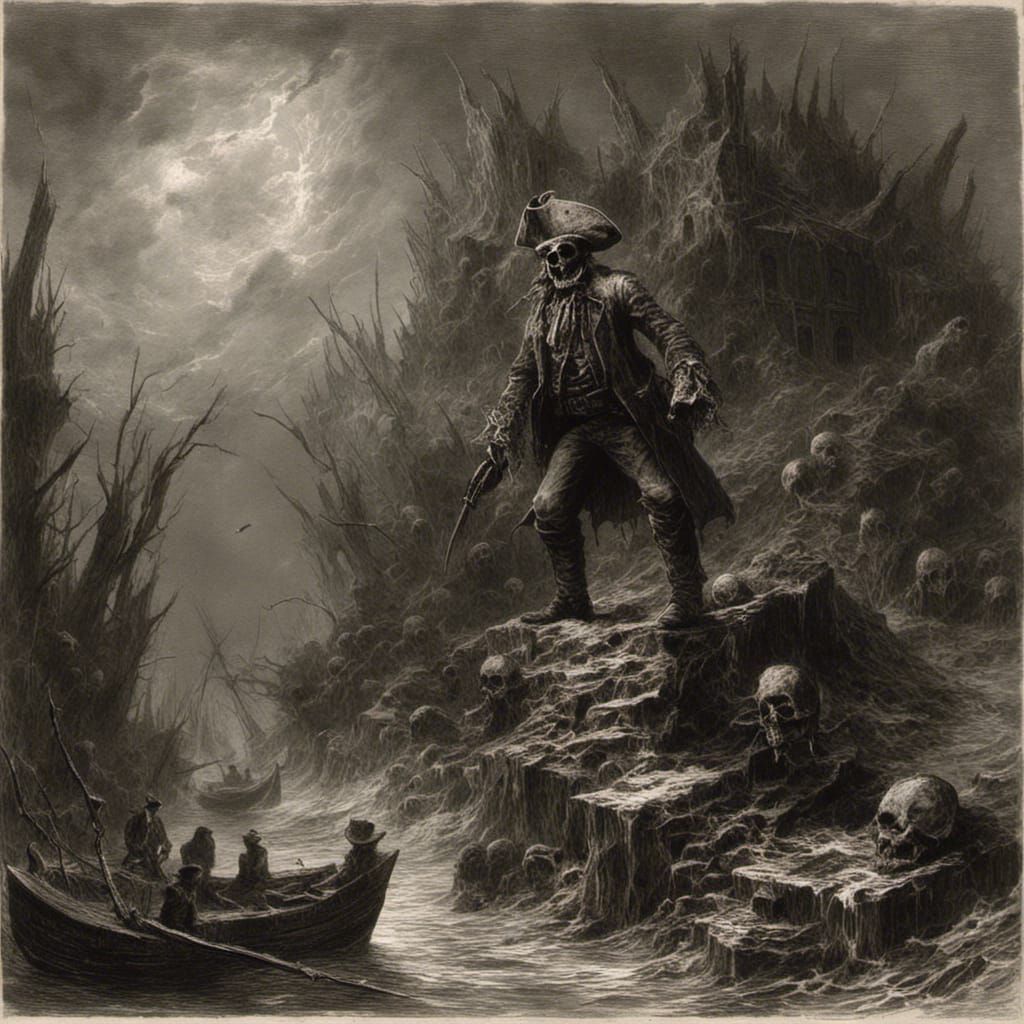 Horror Pirate in Macabre Gustave Doré Style