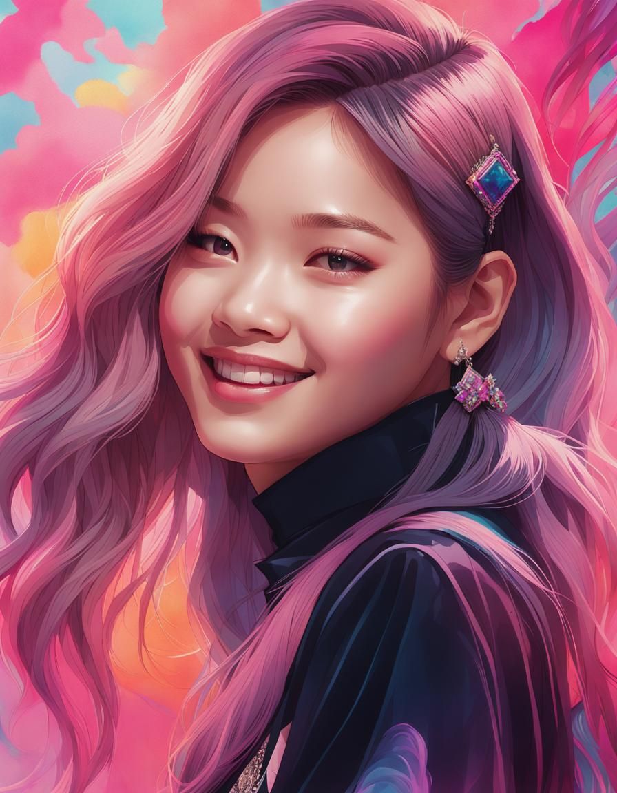 K-Pop Idol Portrait in Art Nouveau Style