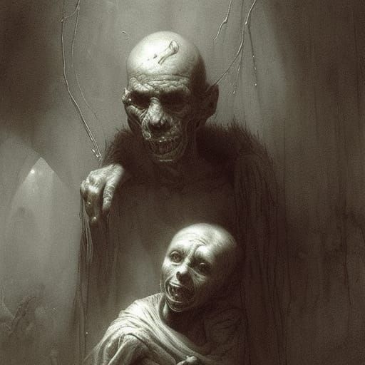 Horrific Human Potatoes in Doré Style