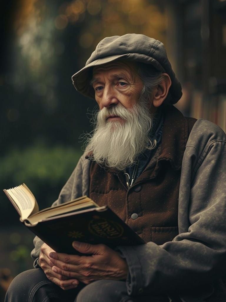 Elderly Scholar in Cozy Study