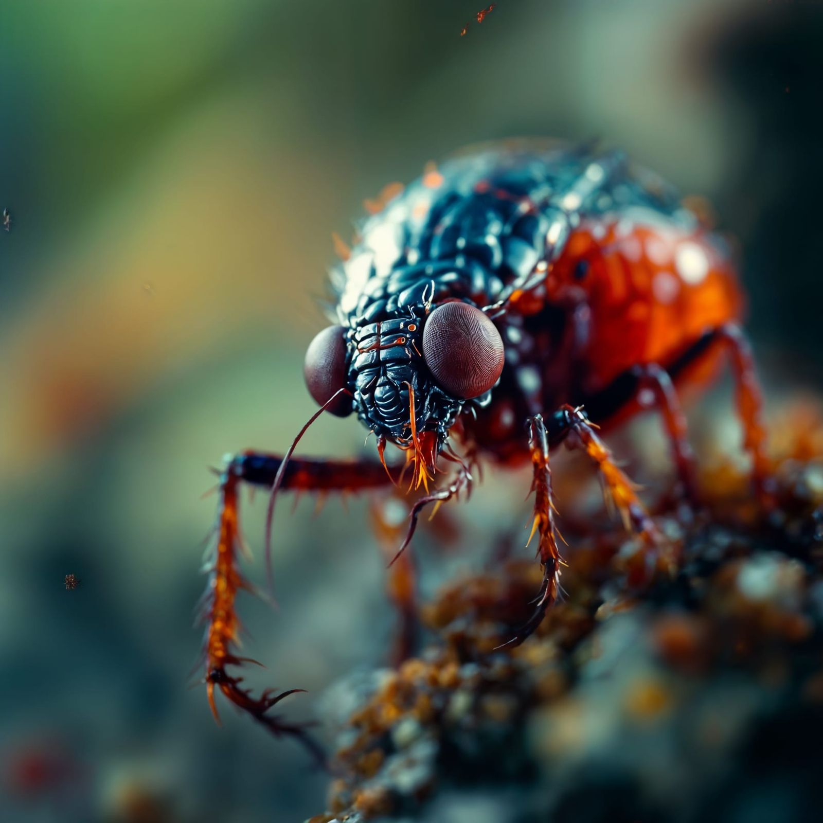 Extreme Macro Flea in Hyper-Realistic Style