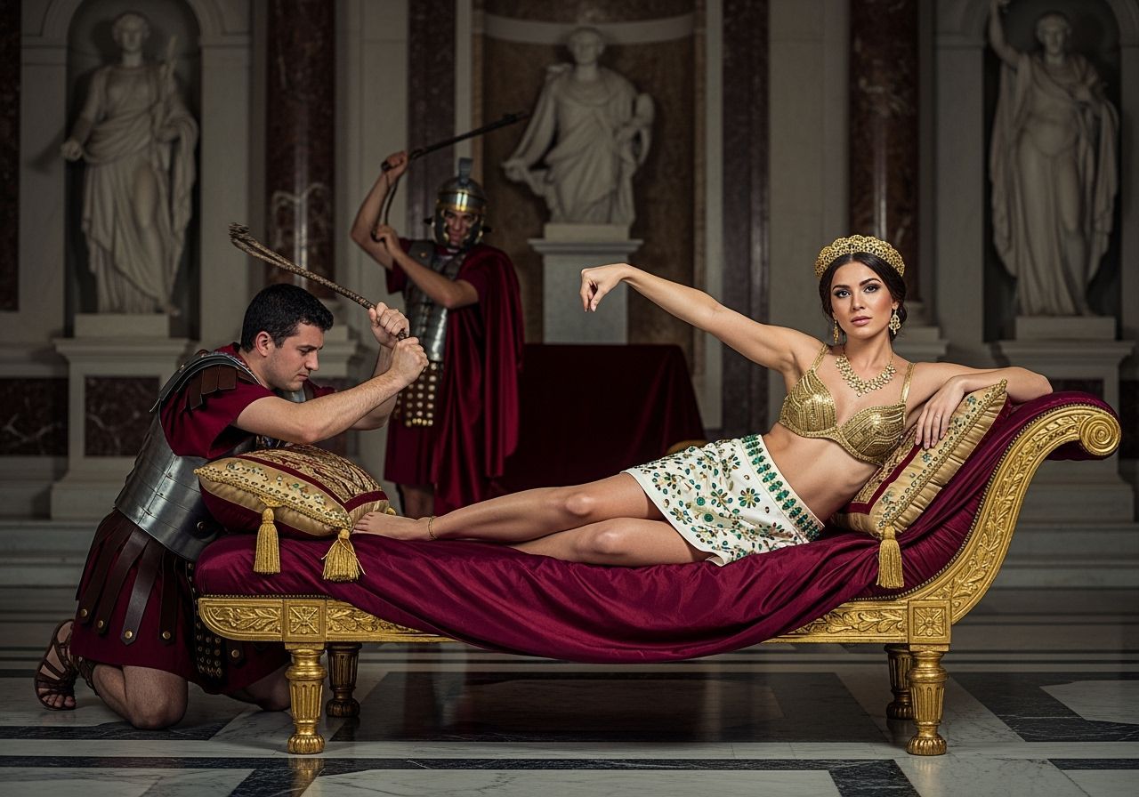 Roman Empress Lounging in Royal Palace: Professional Photogr...