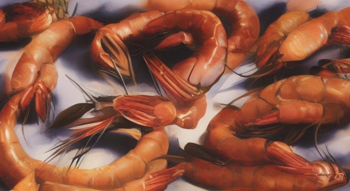 Surreal Shrimp: Salvador Dali Style Oil Painting