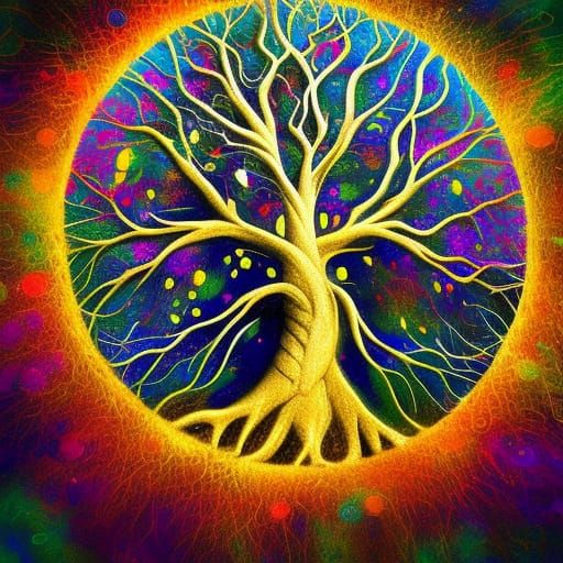 Hyperrealistic Tree of Life Splash Art