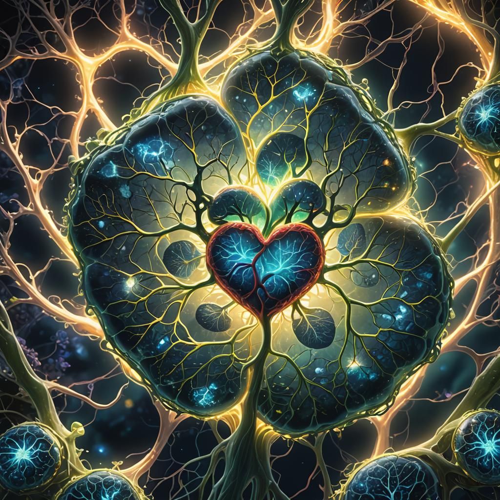 Bioluminescent Plant Cell Concept Art in 8K