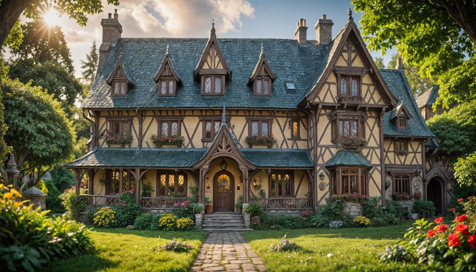 Intricate Elvish Mansion in Natural Light