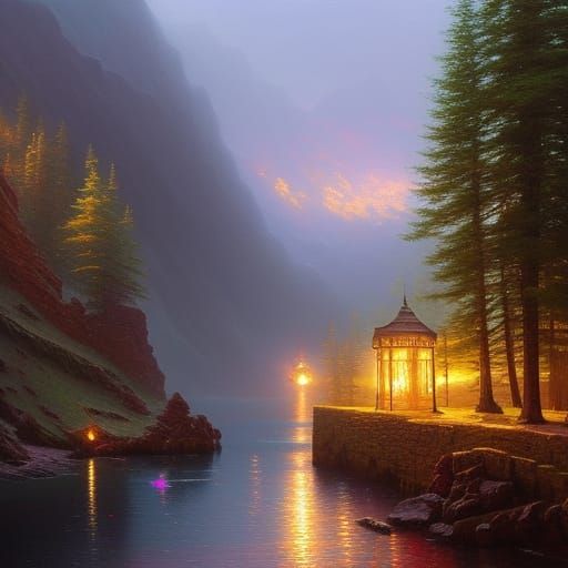 Holographic Cyberpunk Cityscape in Astral Cosmic Style