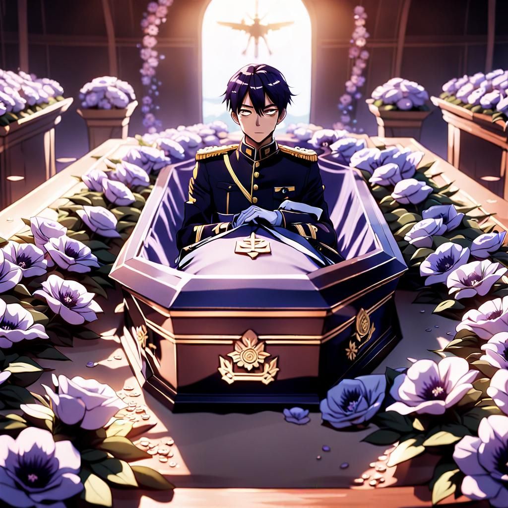 Genshin Impact-Inspired Mourning Scene in 3D Anime Art