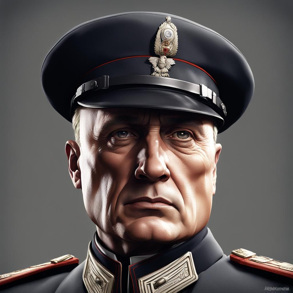 Hyperdetailed Portrait of Benito Mussolini