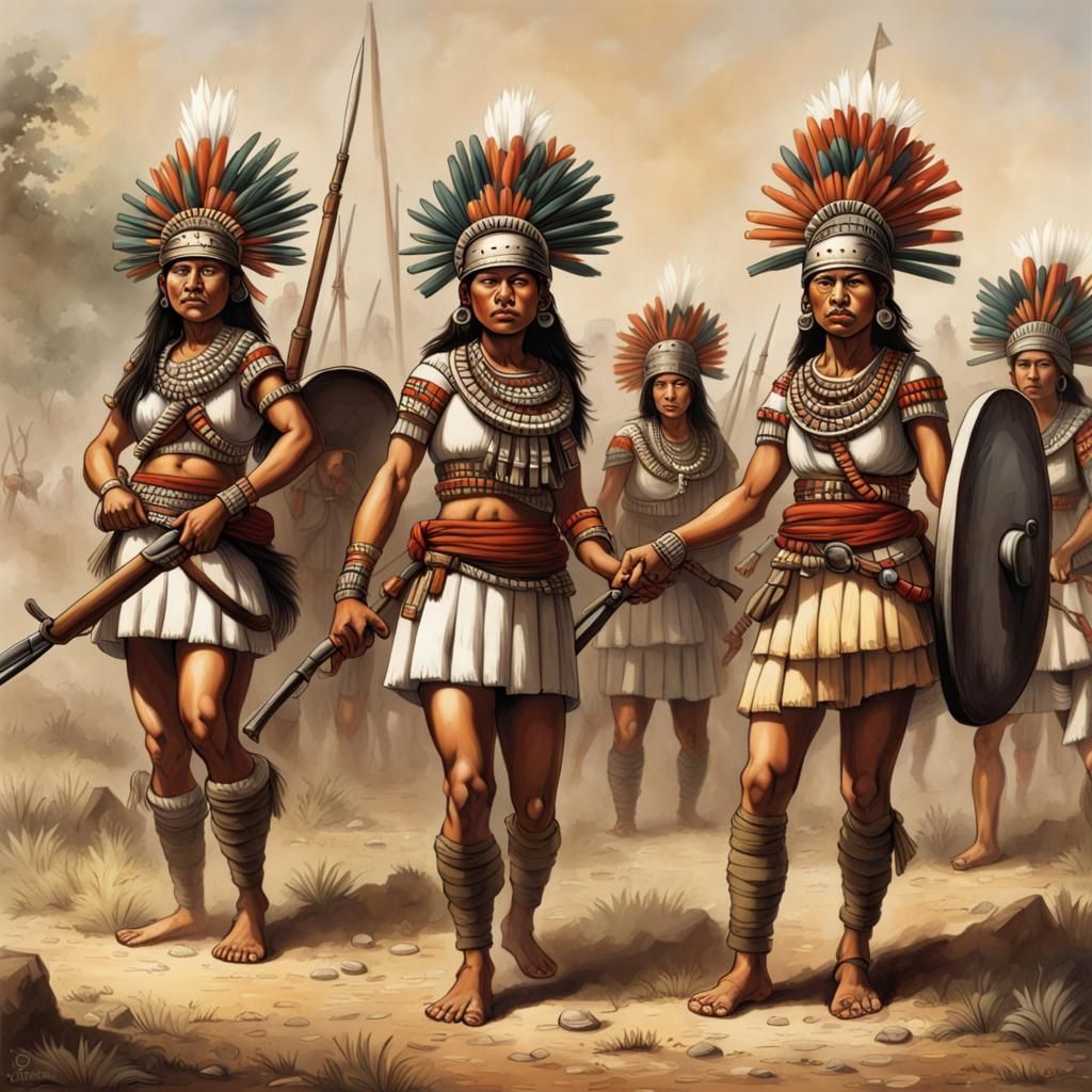 Female Aztec Militia in Gunpowder Age