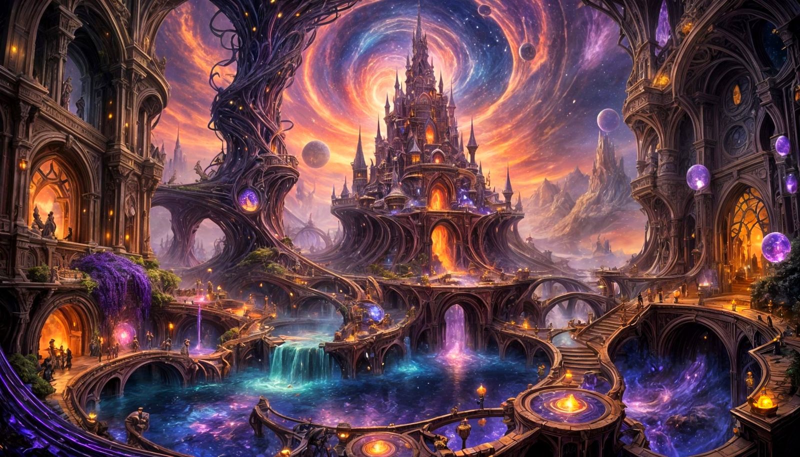 Enchanted Crystal City in Cosmic Gateway: Oil Glazing