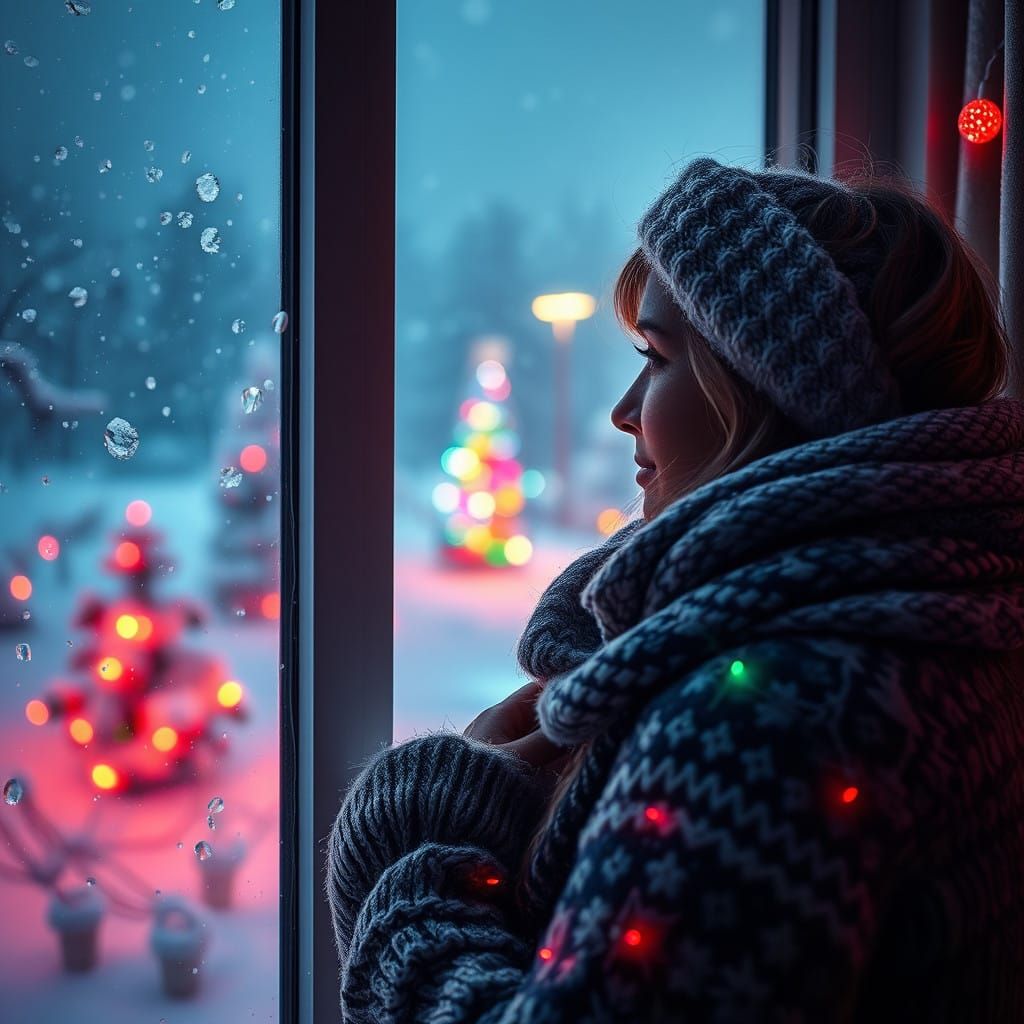 Winter Wonderland Scene in Hyperrealistic Style