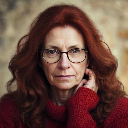 Hyperrealistic Portrait of an Italian Woman with Red Hair