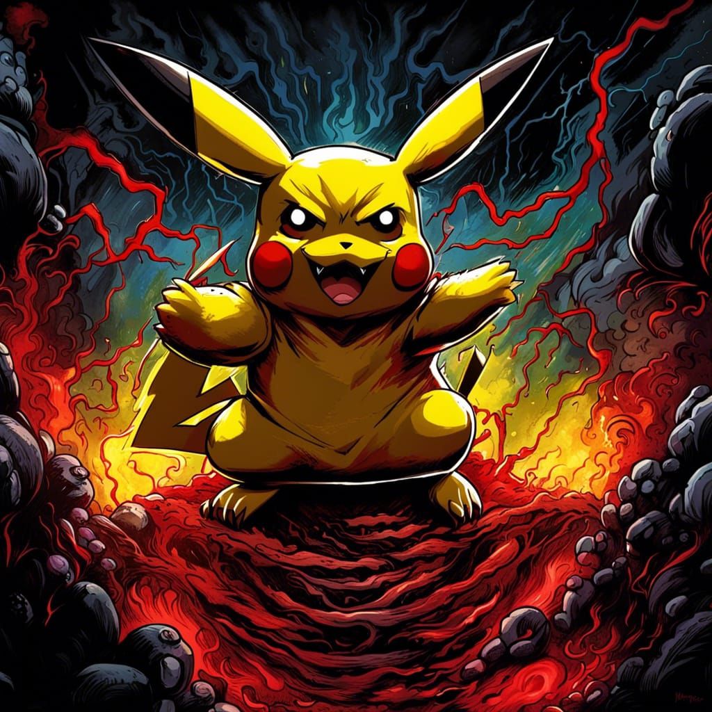 Evil Pikachu Comic Book Art