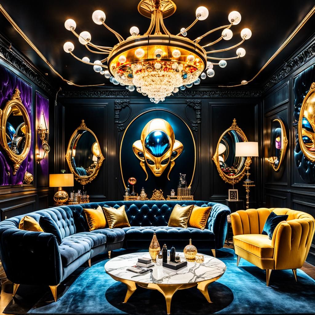 Colorful Space Aliens in a Nightclub Setting