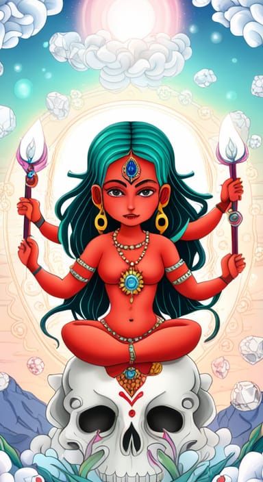 Chibi Vajrayogini Goddess in Anime Art Style