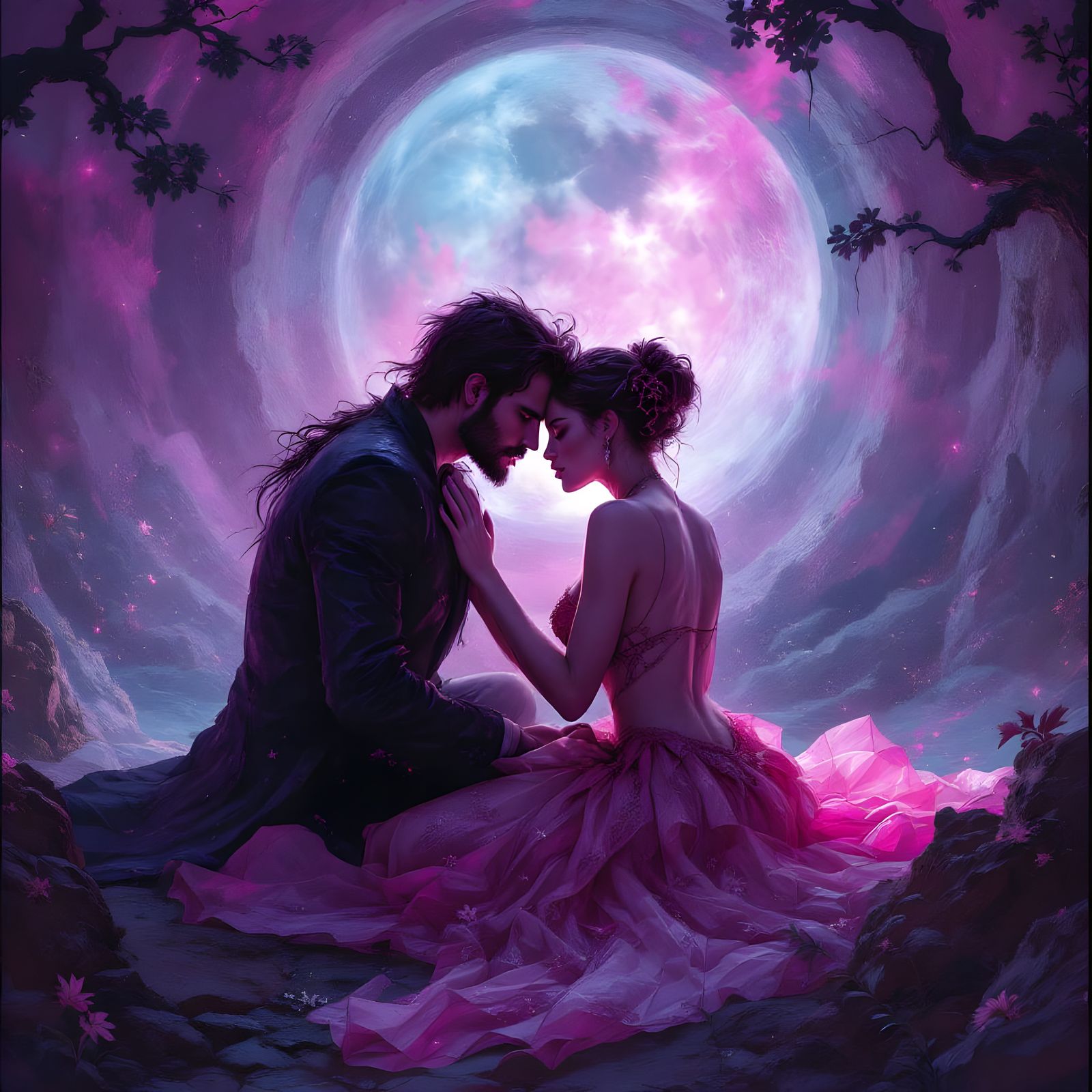 Mind-Blowing Magenta Illustration in Dramatic Lighting