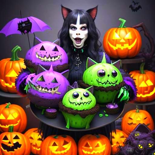 Creepy Cat Lady's Halloween Monster Cookie Party