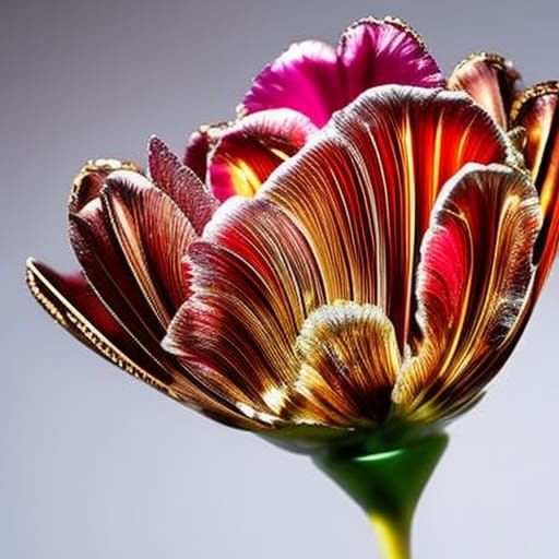 Jeweled Tulip Photograph in Maximalist Style