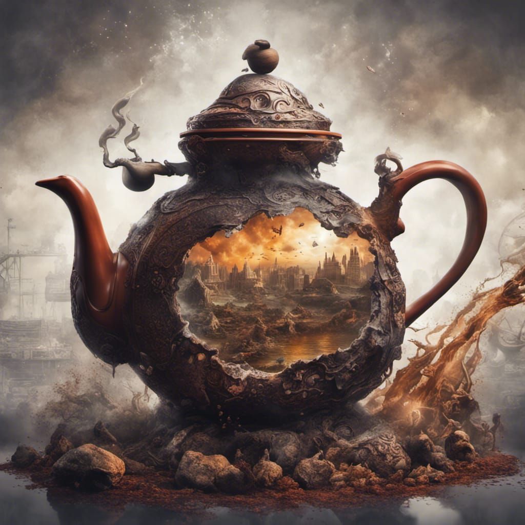 Teapot in Cafe: Matte Painting of Hopelessness