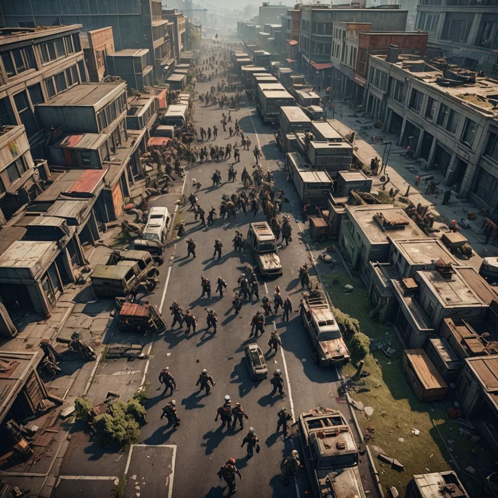 Zombie Apocalypse in 3D Game Cinematic Style