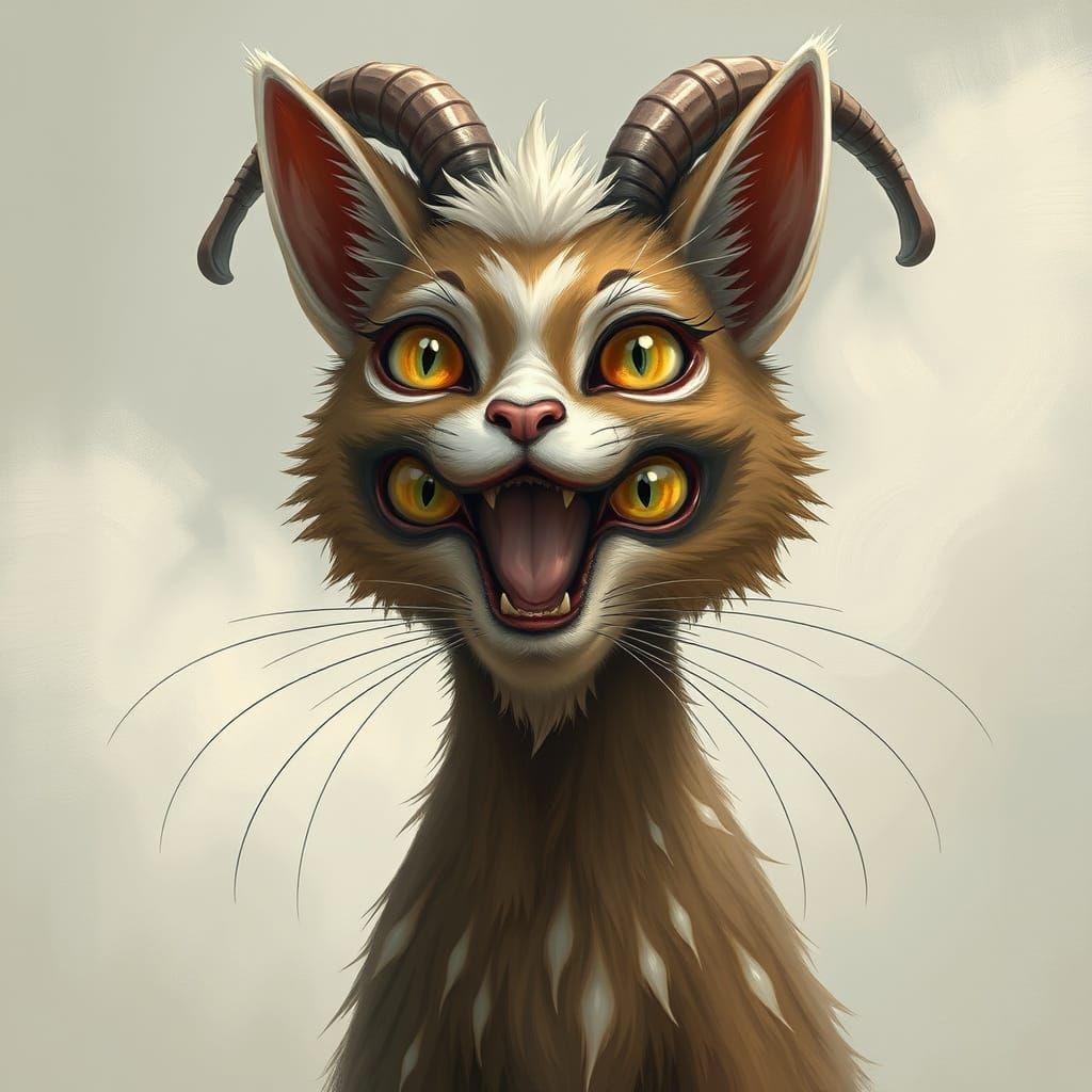 Mysterious Goat Cat Hybrid Creature Emerges