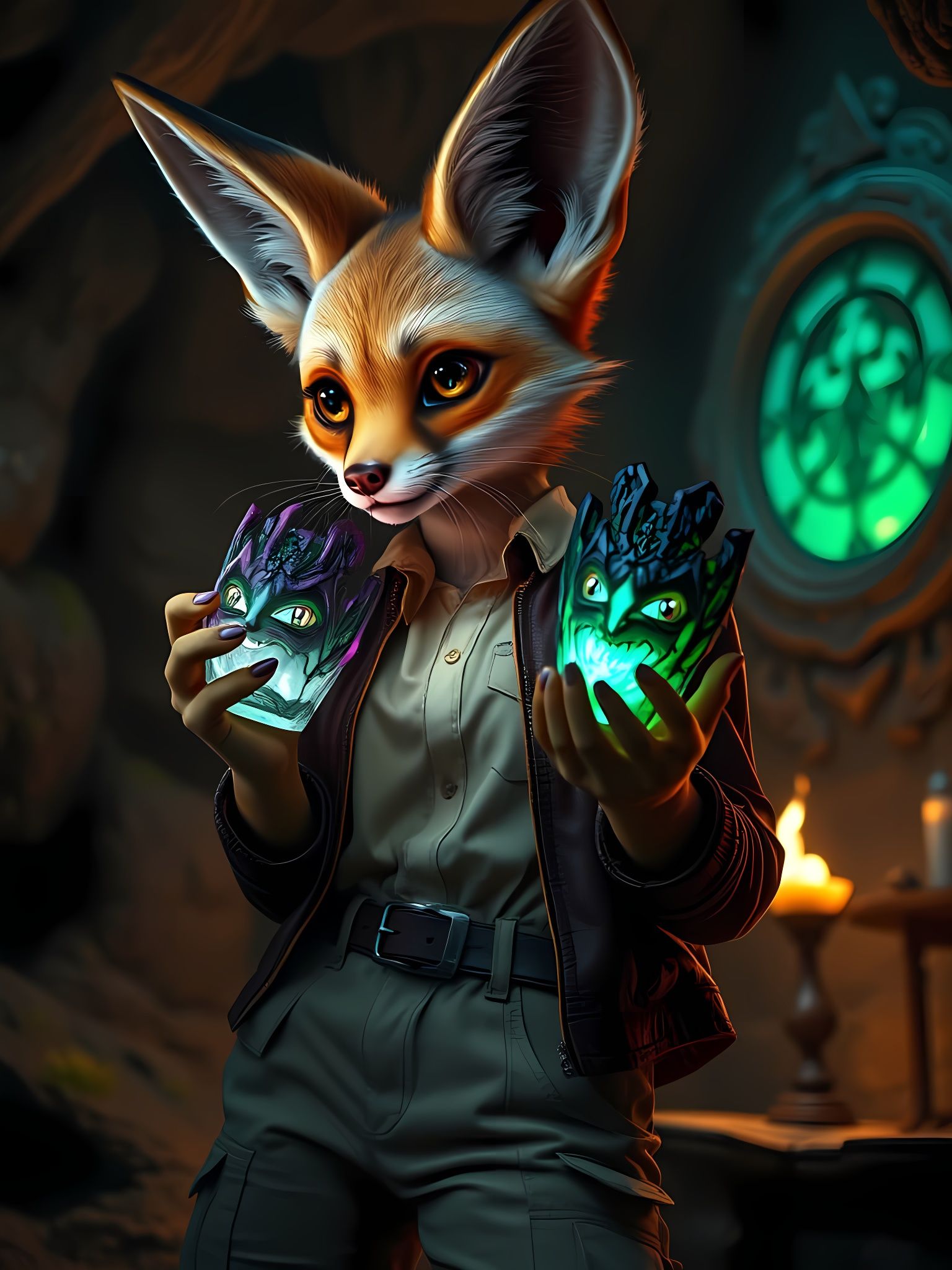 Fennec Fox Archaeologist in Eldritch Temple