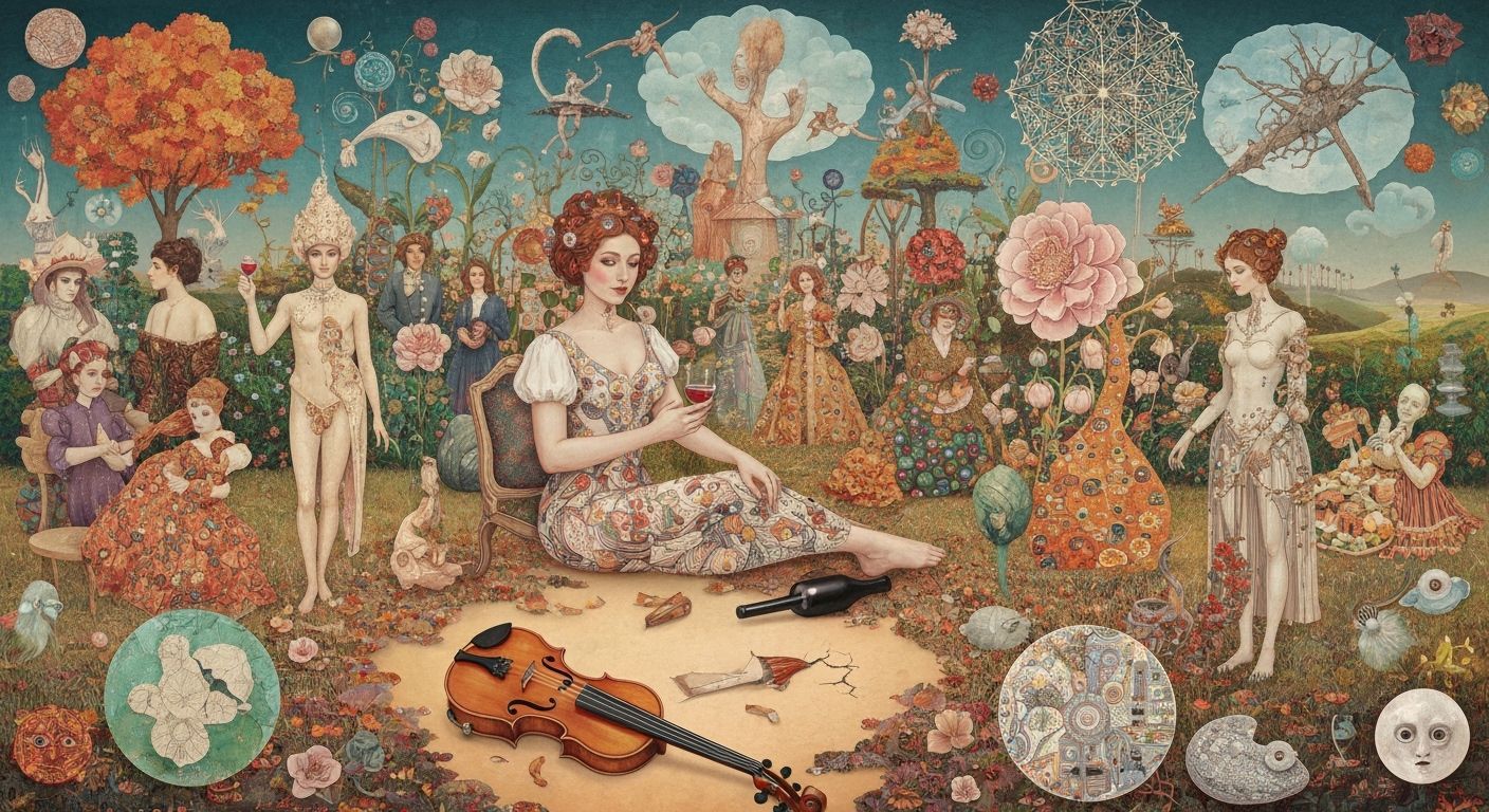 Mesmerizing Bio Art Collage of Music and Nature in 8K