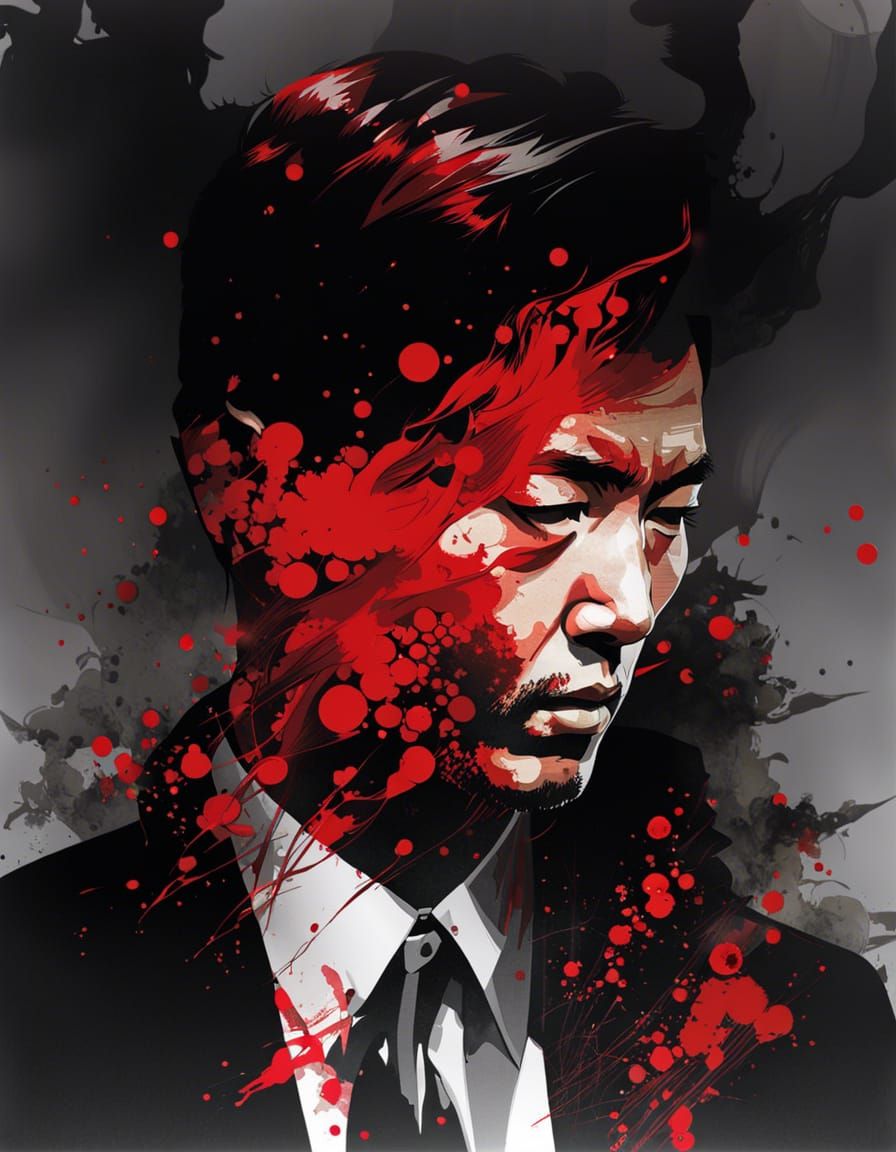 Double Exposure Portrait with Ink Splatter Effect