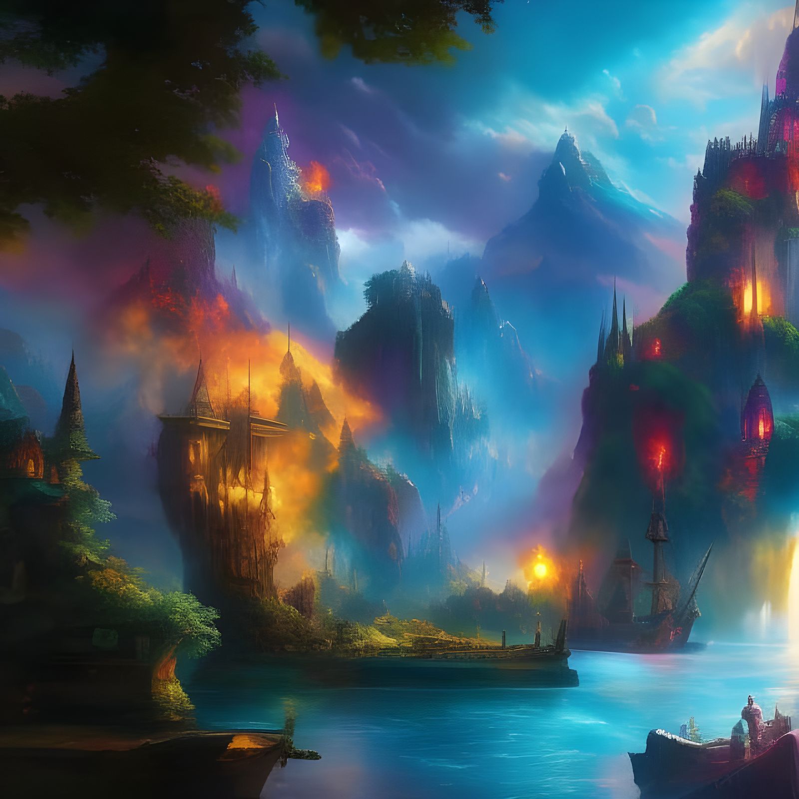 Fantasy Landscape on Fire