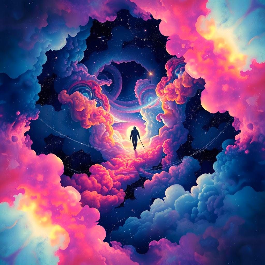 Holographic Astral Cosmic Illustration by Pablo Amaringo