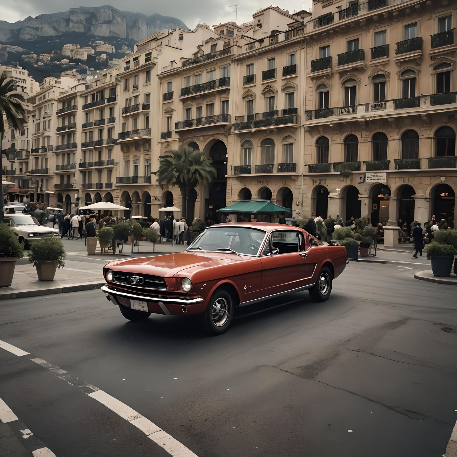 1965 Ford Mustang in Monaco: Digital Matte Painting