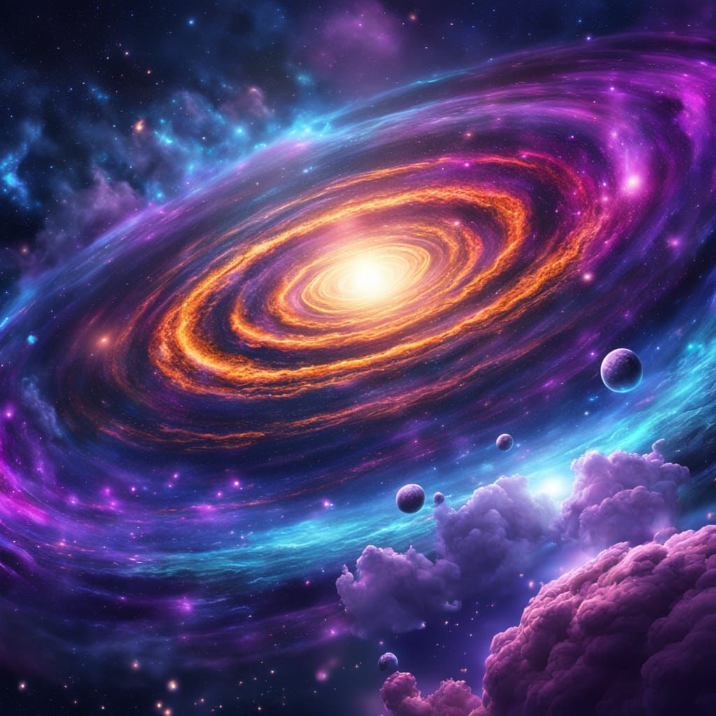 Cosmic Quasar Close-Up: A Sci-Fi Digital Painting